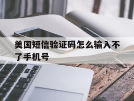 美国短信验证码怎么输入不了手机号
