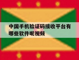 中国手机验证码接收平台有哪些软件呢视频