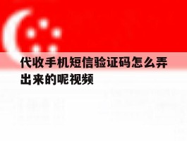 代收手机短信验证码怎么弄出来的呢视频