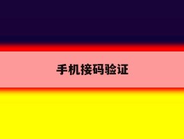 手机接码验证