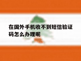 在国外手机收不到短信验证码怎么办理呢