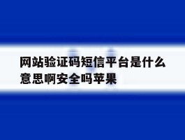 网站验证码短信平台是什么意思啊安全吗苹果