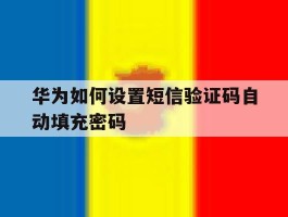 华为如何设置短信验证码自动填充密码