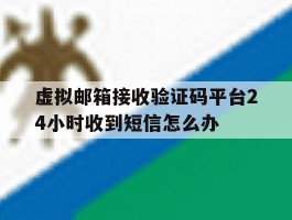 虚拟邮箱接收验证码平台24小时收到短信怎么办