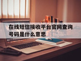 在线短信接收平台官网查询号码是什么意思