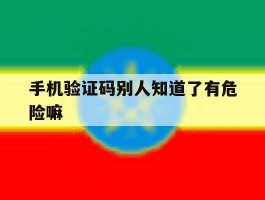 手机验证码别人知道了有危险嘛