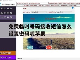 免费临时号码接收短信怎么设置密码呢苹果