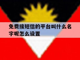 免费接短信的平台叫什么名字呢怎么设置