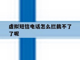 虚拟短信电话怎么拦截不了了呢