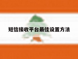短信接收平台最佳设置方法