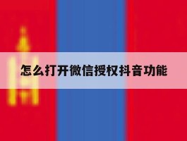 怎么打开微信授权抖音功能