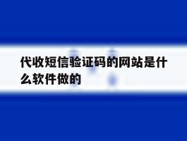 代收短信验证码的网站是什么软件做的