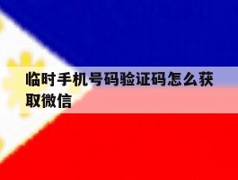 临时手机号码验证码怎么获取微信