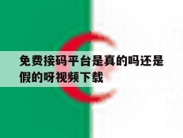 免费接码平台是真的吗还是假的呀视频下载