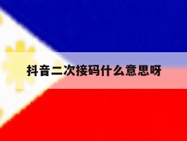 抖音二次接码什么意思呀