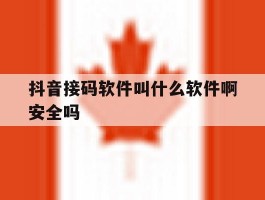 抖音接码软件叫什么软件啊安全吗
