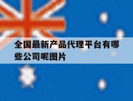 全国最新产品代理平台有哪些公司呢图片的简单介绍