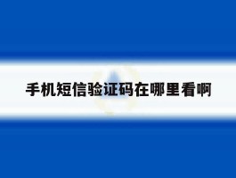 手机短信验证码在哪里看啊
