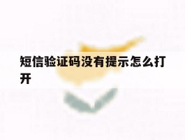 短信验证码没有提示怎么打开