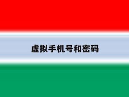 虚拟手机号和密码