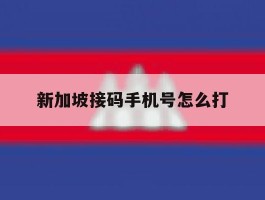 新加坡接码手机号怎么打