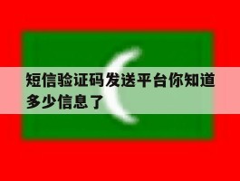 短信验证码发送平台你知道多少信息了的简单介绍