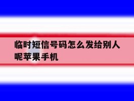 临时短信号码怎么发给别人呢苹果手机