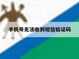 手机号无法收到短信验证码
