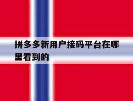 拼多多新用户接码平台在哪里看到的