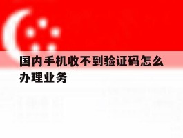 国内手机收不到验证码怎么办理业务