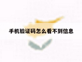 手机验证码怎么看不到信息