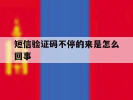短信验证码不停的来是怎么回事的简单介绍