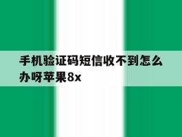 手机验证码短信收不到怎么办呀苹果8x