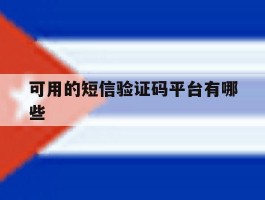 可用的短信验证码平台有哪些