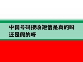 中国号码接收短信是真的吗还是假的呀