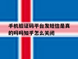 手机验证码平台发短信是真的吗吗知乎怎么关闭的简单介绍