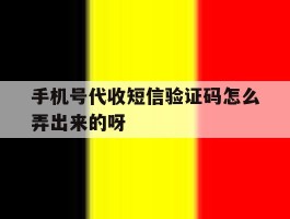 手机号代收短信验证码怎么弄出来的呀