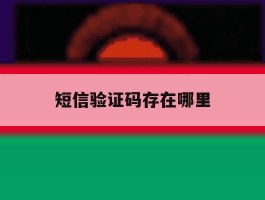 短信验证码存在哪里