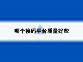 哪个接码平台质量好些