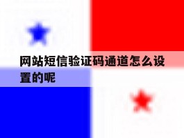 网站短信验证码通道怎么设置的呢