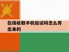 在线收取手机验证码怎么弄出来的