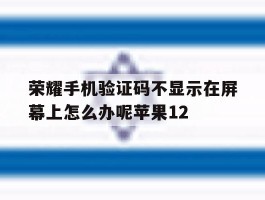 关于荣耀手机验证码不显示在屏幕上怎么办呢苹果12的信息