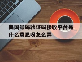 美国号码验证码接收平台是什么意思呀怎么弄