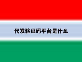 代发验证码平台是什么