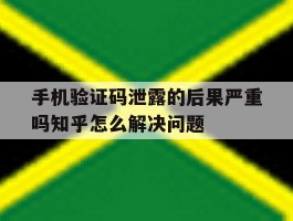 手机验证码泄露的后果严重吗知乎怎么解决问题的简单介绍