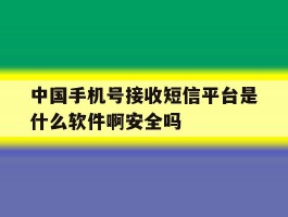 关于中国手机号接收短信平台是什么软件啊安全吗的信息