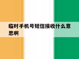 临时手机号短信接收什么意思啊