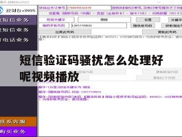短信验证码骚扰怎么处理好呢视频播放