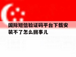 关于国际短信验证码平台下载安装不了怎么回事儿的信息