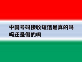 中国号码接收短信是真的吗吗还是假的啊